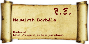 Neuwirth Borbála névjegykártya